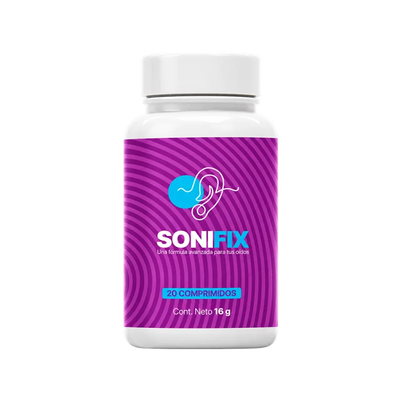 Sonifix — caja y frasco con 20 cápsulas, vista frontal