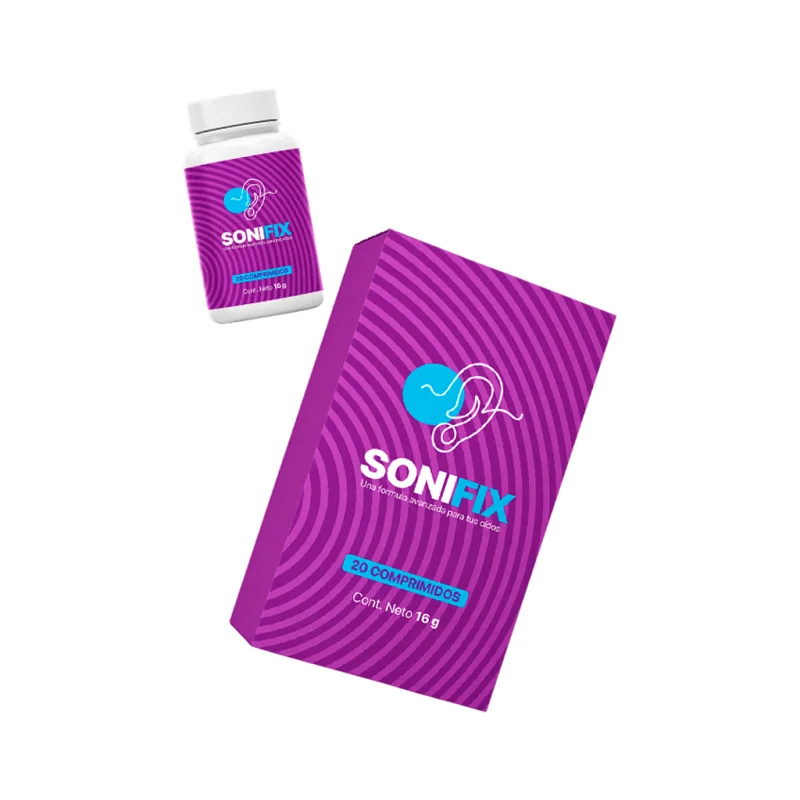 Sonifix — frasco recostado junto a la caja del producto